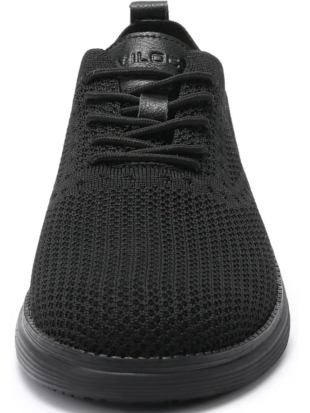 Men's Black Knit Comfortable Casual Lace-Up Oxfords Breathable Walking Sneakers